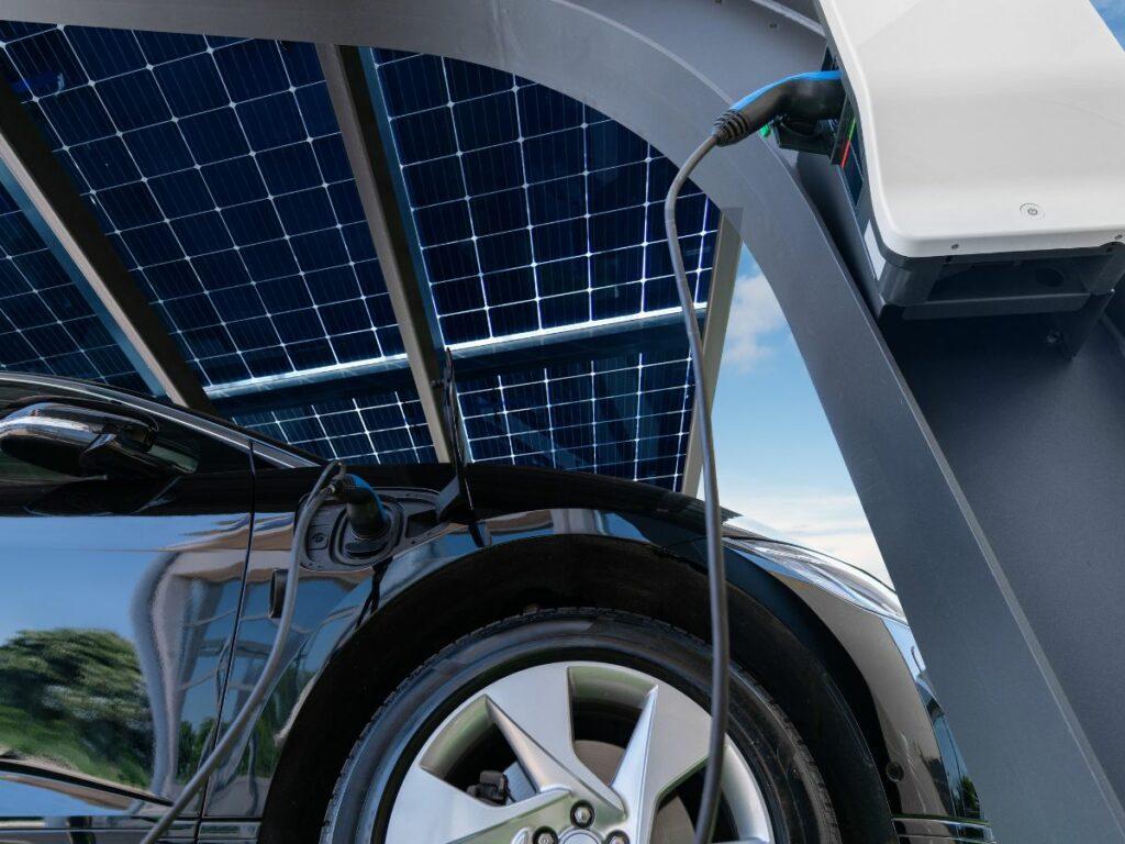 solar panel carport charging station in massachusetts home