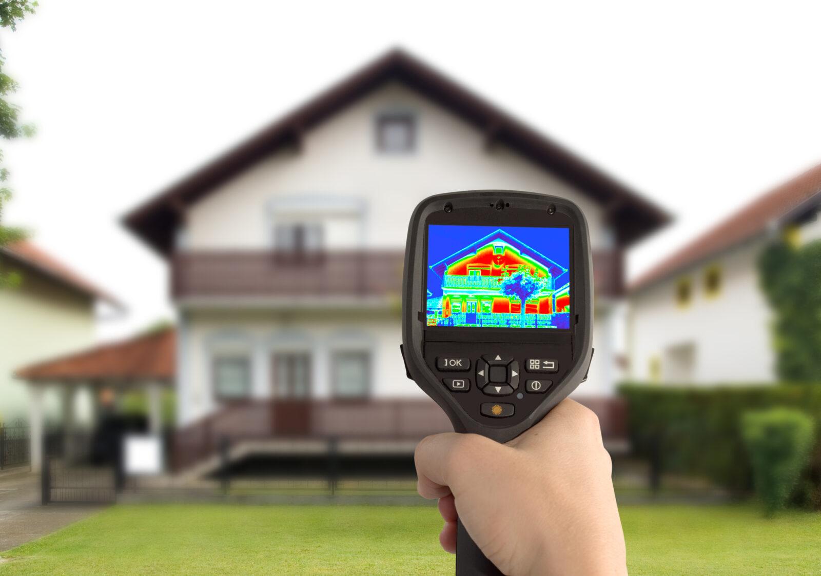 home infrared heat loss - thermal image of a home in massachusetts or rhode island